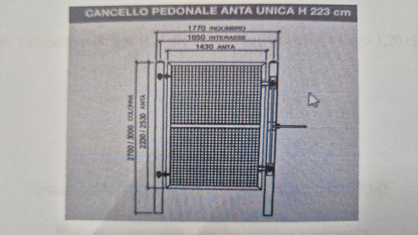 Cancello pedonale ad anta unica